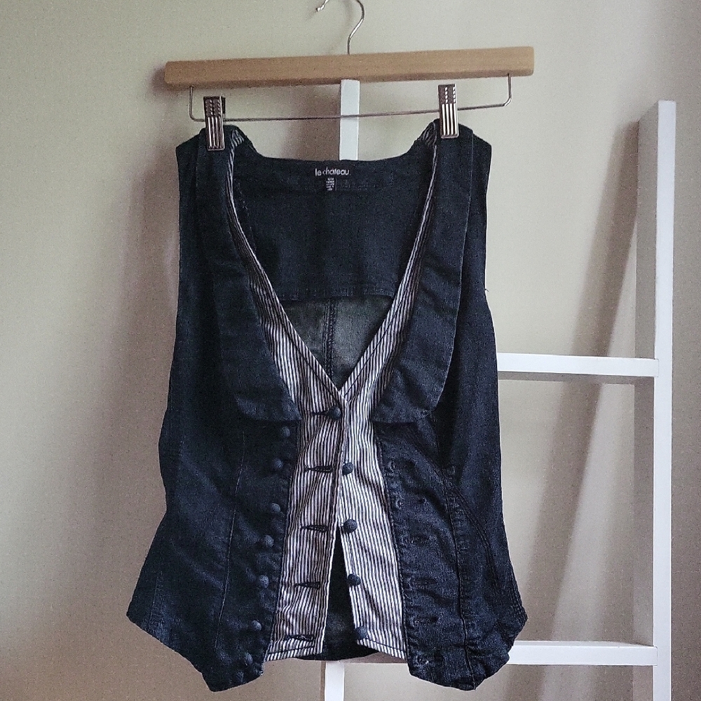 Women's Dark Blue Jean Waistcoat Vest